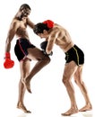 Boxer boxing kickboxing muay thai kickboxer men Royalty Free Stock Photo