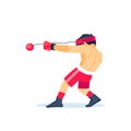 Boxer boy training with an expander Fight ball Boy throwing a fierce and powerful punch. Special training equipment on Royalty Free Stock Photo