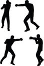 Boxer businessman vector silhouette