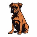 Accurate And Detailed Orange Boxer Dog Logo With Powerful Symbolism