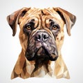 Low Poly Boxer Dog Vector Illustration With Realistic Oil Portrait Style Royalty Free Stock Photo