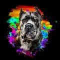 Boxer dog in the abstract color art