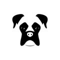 Boxer dog muzzle. Black and white.