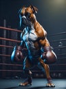 boxer dog in the ring. Royalty Free Stock Photo
