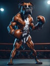 boxer dog in the ring. Royalty Free Stock Photo