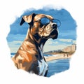 Boxer Painting: Digital Art With Street Art Elements