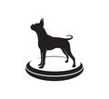 boxer dog star championship competition vector icon logo design Royalty Free Stock Photo