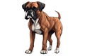 Boxer Dog Sticker On Isolated Tansparent Background, Png, Logo. Generative AI Royalty Free Stock Photo