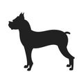 Boxer dog vector Black Silhouette Royalty Free Stock Photo