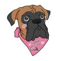 Boxer dog yeah I am cute cartoon illustration