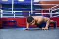 Boxer doing push ups