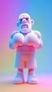 Boxer Figure in a Colorful Studio Setting Royalty Free Stock Photo