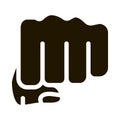 Boxer Fist Punch Icon Vector Glyph Illustration