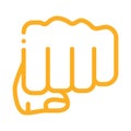 Boxer Fist Punch Icon Vector Outline Illustration