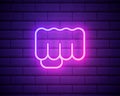 Boxer Fist Punch neon light sign vector. Glowing bright icon Boxer Fist Punch sign. bright symbol illustration isolated