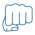 Boxer Fist Punch doodle icon hand drawn illustration