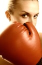 Boxer girl in red gloves