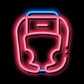 Boxer Helmet neon glow icon illustration