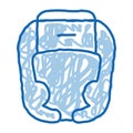 Boxer Helmet doodle icon hand drawn illustration