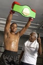 Boxer Holding Championship Belt Royalty Free Stock Photo