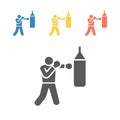 Boxer icon. Skiing. Vector signs for web graphics Royalty Free Stock Photo