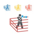 Boxer icon. Skiing. Vector signs for web graphics Royalty Free Stock Photo