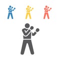 Boxer icon. Skiing. Vector signs for web graphics Royalty Free Stock Photo
