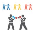 Boxer icon. Skiing. Vector signs for web graphics Royalty Free Stock Photo