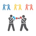 Boxer icon. Skiing. Vector signs for web graphics