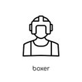 Boxer icon. Trendy modern flat linear vector Boxer icon on white Royalty Free Stock Photo
