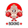 Boxer Illustration, Sign, Symbol, Button, Badge, Icon, Logo for Family, Baby, Children, Teenager, People, WBO