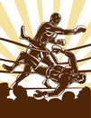 Boxer knockout boxing ring Royalty Free Stock Photo