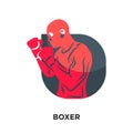 boxer logo isolated on white background for your web, mobile and