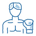 Boxer Man doodle icon hand drawn illustration