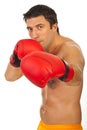 Boxer man fighting Royalty Free Stock Photo