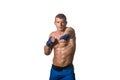 Boxer MMA Fighter Practice His Moves Royalty Free Stock Photo