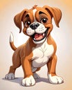 Boxer puppy dog cartoon character Royalty Free Stock Photo