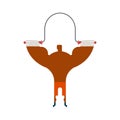 boxer on rope jump Training. Fitness exercises. sportsman isolated