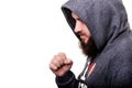 Boxer with a serious face beard Royalty Free Stock Photo