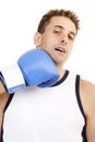 Boxer taking a punch 2 Royalty Free Stock Photo