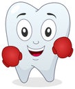 Boxer Tooth Character with Boxing Gloves