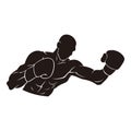 boxer uppercut punch silhouette Royalty Free Stock Photo