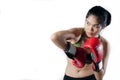 Boxer Woman With Red Glove