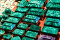 Boxes and accessories from malachite Royalty Free Stock Photo