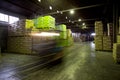 Boxes and bags in warehouse