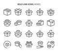 Boxes, bold line icons Royalty Free Stock Photo