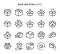 Boxes, bold line icons Royalty Free Stock Photo