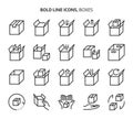 Boxes, bold line icons Royalty Free Stock Photo