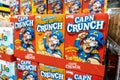 Boxes of Cap`n crunch quaker oats brand sweetened corn and oat cereal