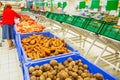 Crates of vegetables in the store.